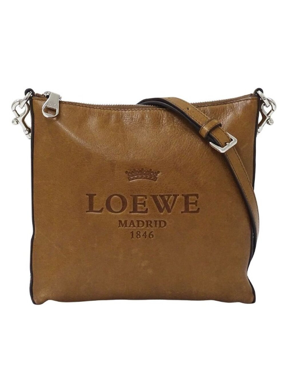 Loewe Shoulder Bag Heritage Leather Brown Crossbody Small